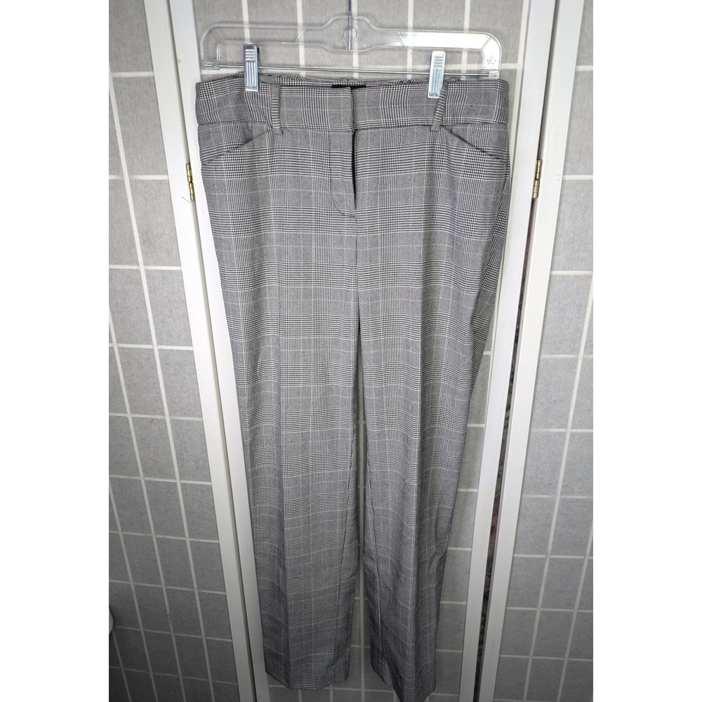 Talbots Womens Hampshire Trousers 2 Straight Leg Ankle Pants Houndstooth Career